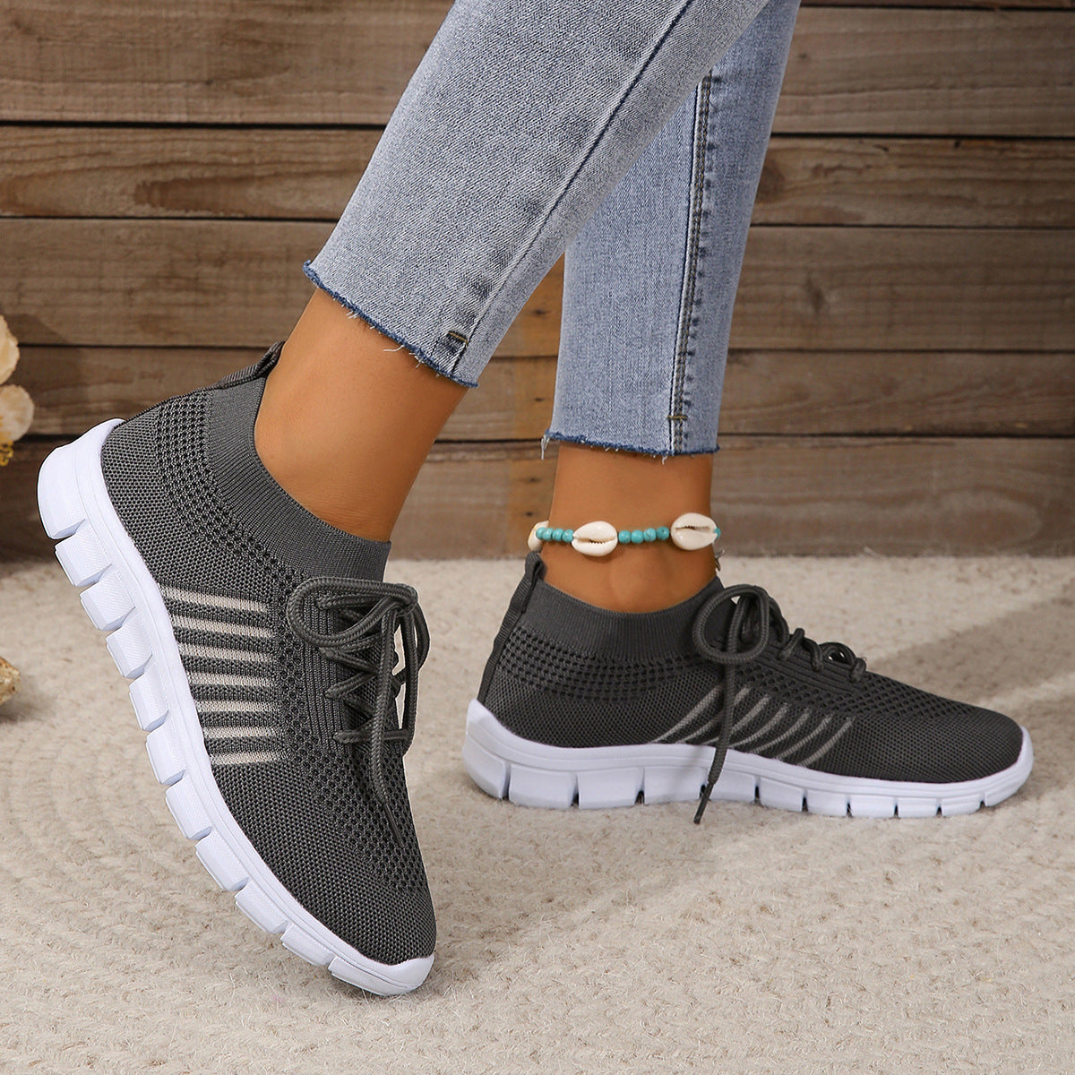 Damen Sneakers – Atmungsaktiv Leicht – Flexibler Halt – Bequeme Schnürung