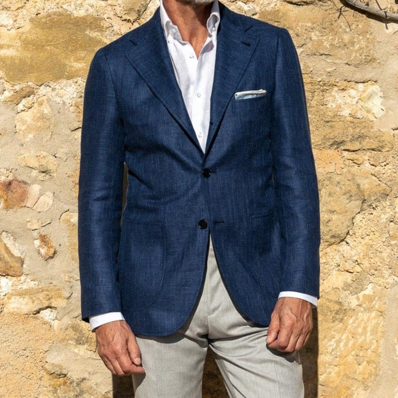 Herren Blazer – Slim Fit – Atmungsaktives Gewebe – 2-Knopf Einreiher – Elegant