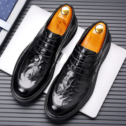 Herren Oxford-Schuhe – Handgeprägtes Leder – Geschlossene Schnürung – Elegant Klassisch