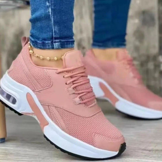 Damen Ortho Sneaker – Atmungsaktives Mesh – Gepolsterte Sohle – Low-Top mit Schnürung