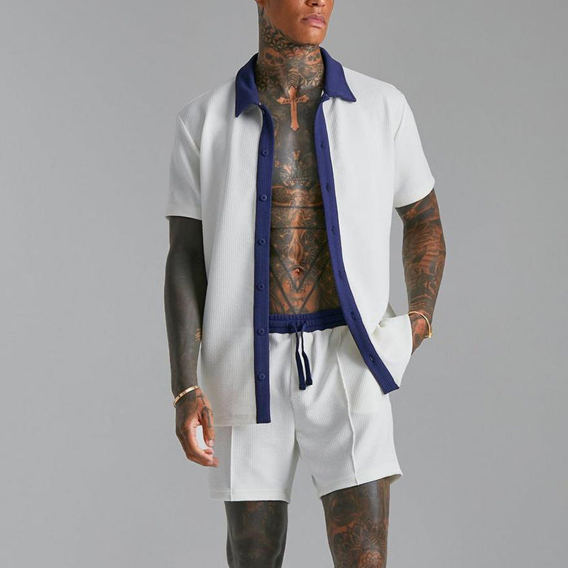 Herren Kurzarmhemd – Offene Front – Relaxed Fit – Atmungsaktives Material