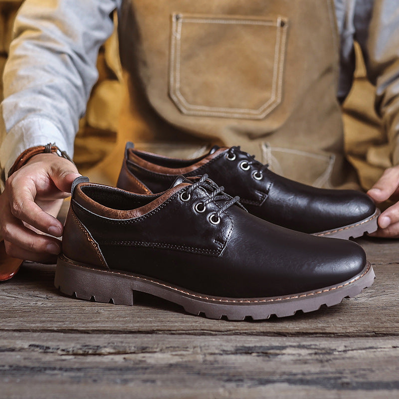 Herren Oxford-Schuhe – Elegantes Design – Krokoprägung – Schnürverschluss