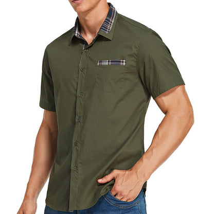 Herren Kurzarmhemd – Slim Fit – Baumwollmix – Moderne Karodetails