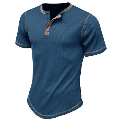 Herren Henley Shirt – Moderner Schnitt – Atmungsaktiv – Kurzarm – Kontrastnähte