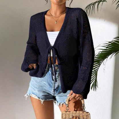 Damen Strickcardigan – Lockerer Schnitt – Offen – Leicht – Atmungsaktives Design