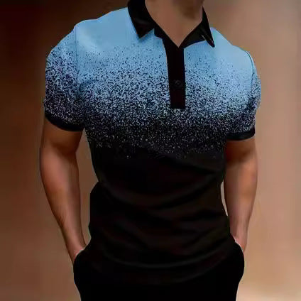 Herren Poloshirt – Slim Fit – Atmungsaktive Mischung – Gradient Design – Freizeitkleidung