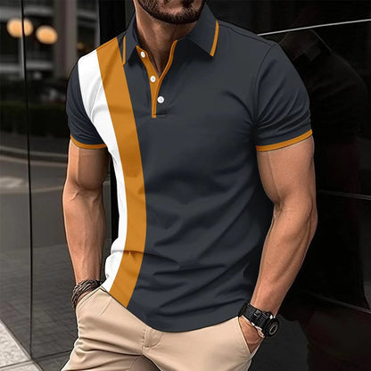 Herren Poloshirt – Slim Fit – Atmungsaktive Baumwollmischung – Kurzarm mit Kontrastdetails