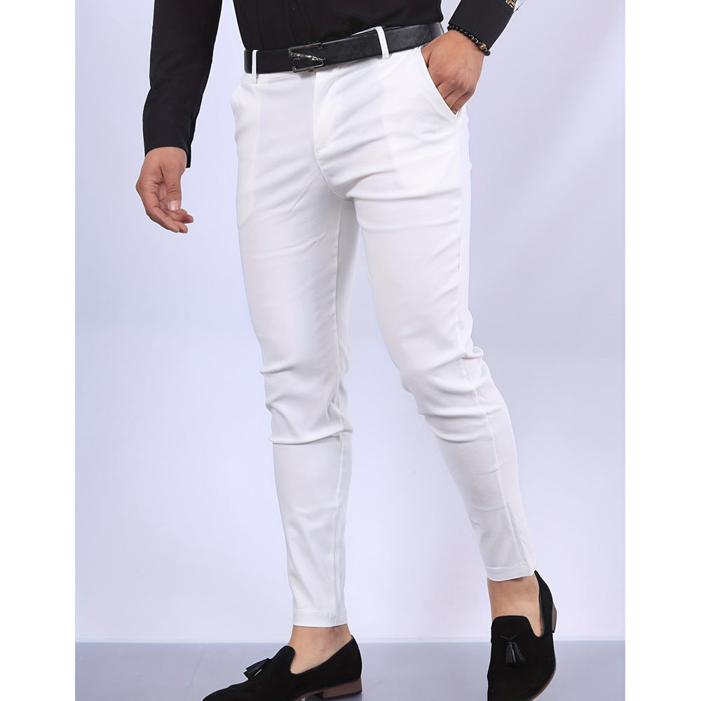 Herren Anzughose – Slim Fit – Glattes Finish – Faltfront – Voll­lang Business Stil