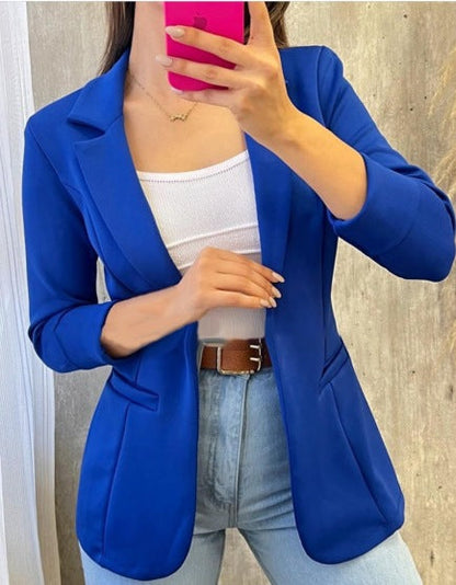 Damen Blazer – Taillierter Schnitt – Strukturierte Silhouette – Hüftlang – Langarm