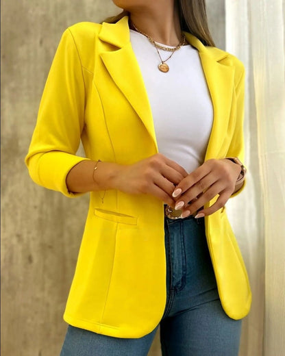 Damen Blazer – Taillierter Schnitt – Strukturierte Silhouette – Hüftlang – Langarm