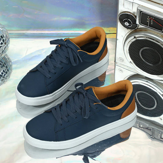 Damen Sneaker – Atmungsaktiv Strick – Gepolsterte Sohle – Low-Top Schnürung – Rutschfest