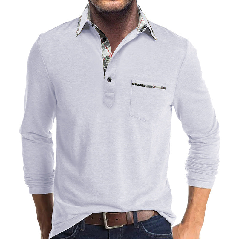 Herren Langarmhemd – Baumwolle – Regular Fit – Knopfleiste – Karodetails