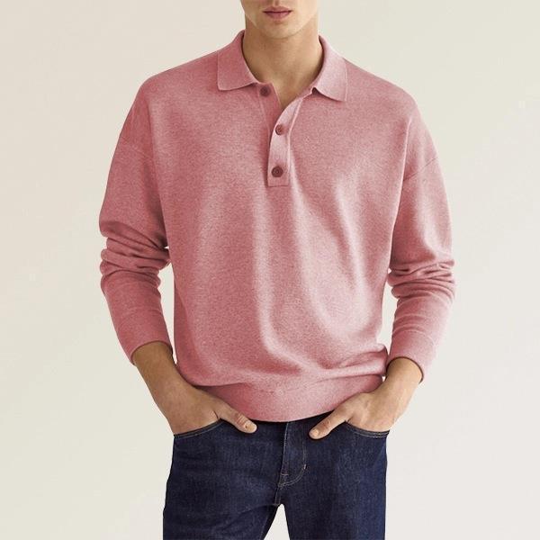 Herren Langarm Poloshirt – Klassischer Schnitt – Soft Knit – Atmungsaktiv – Komfortabel