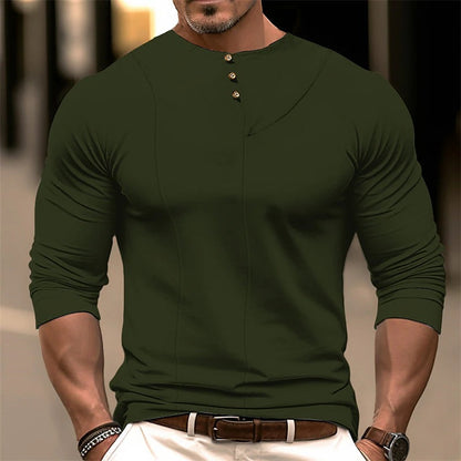 Herren Langarmhemd – Slim Fit – Ergonomischer Schnitt – Asymmetrische Knopfleiste