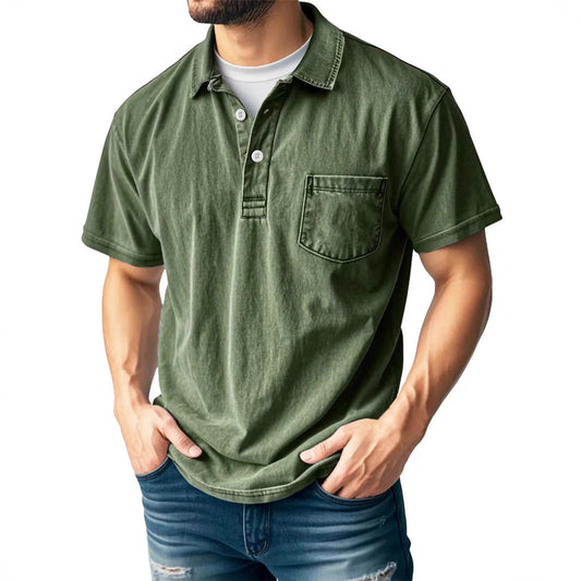 Herren Poloshirt – Relaxed Fit – Atmungsaktives Mischgewebe – Kurzarm – Brusttasche