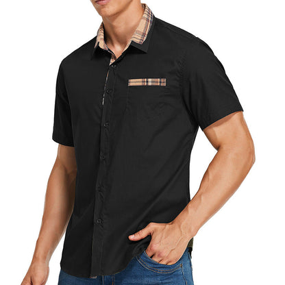 Herren Kurzarmhemd – Slim Fit – Baumwollmix – Moderne Karodetails