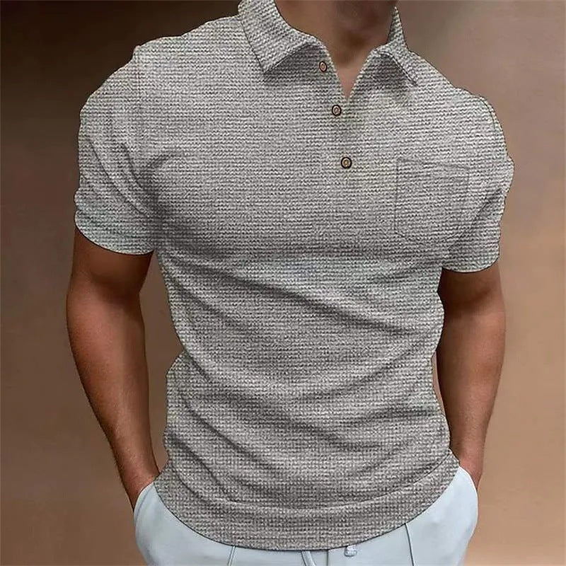 Herren Poloshirt – Slim Fit – Atmungsaktive Struktur – Brusttasche – Klassischer Kragen