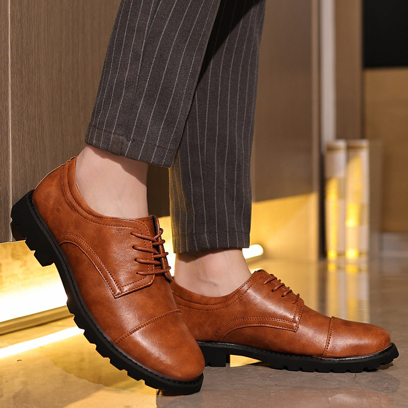 Herren Derby Schuhe – Glattes Obermaterial – Cap Toe – Gummisohle – Formeller Stil