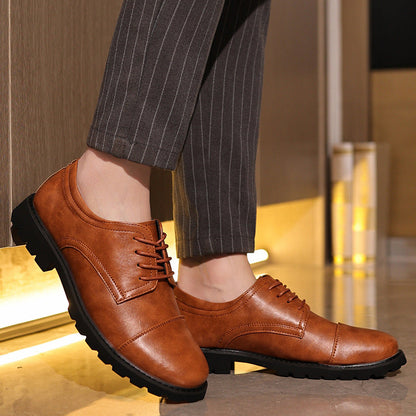 Herren Derby Schuhe – Glattes Obermaterial – Cap Toe – Gummisohle – Formeller Stil
