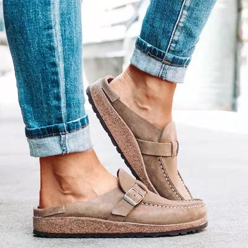 Damen Mule Sandalen – Weiches Obermaterial – Slip-On – Komfort mit Schnalle