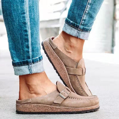 Damen Mule Sandalen – Weiches Obermaterial – Slip-On – Komfort mit Schnalle