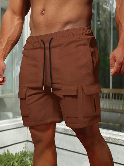 Herren Cargo Shorts – Relaxed Fit – Atmungsaktiv – Elastischer Bund – Seitentaschen
