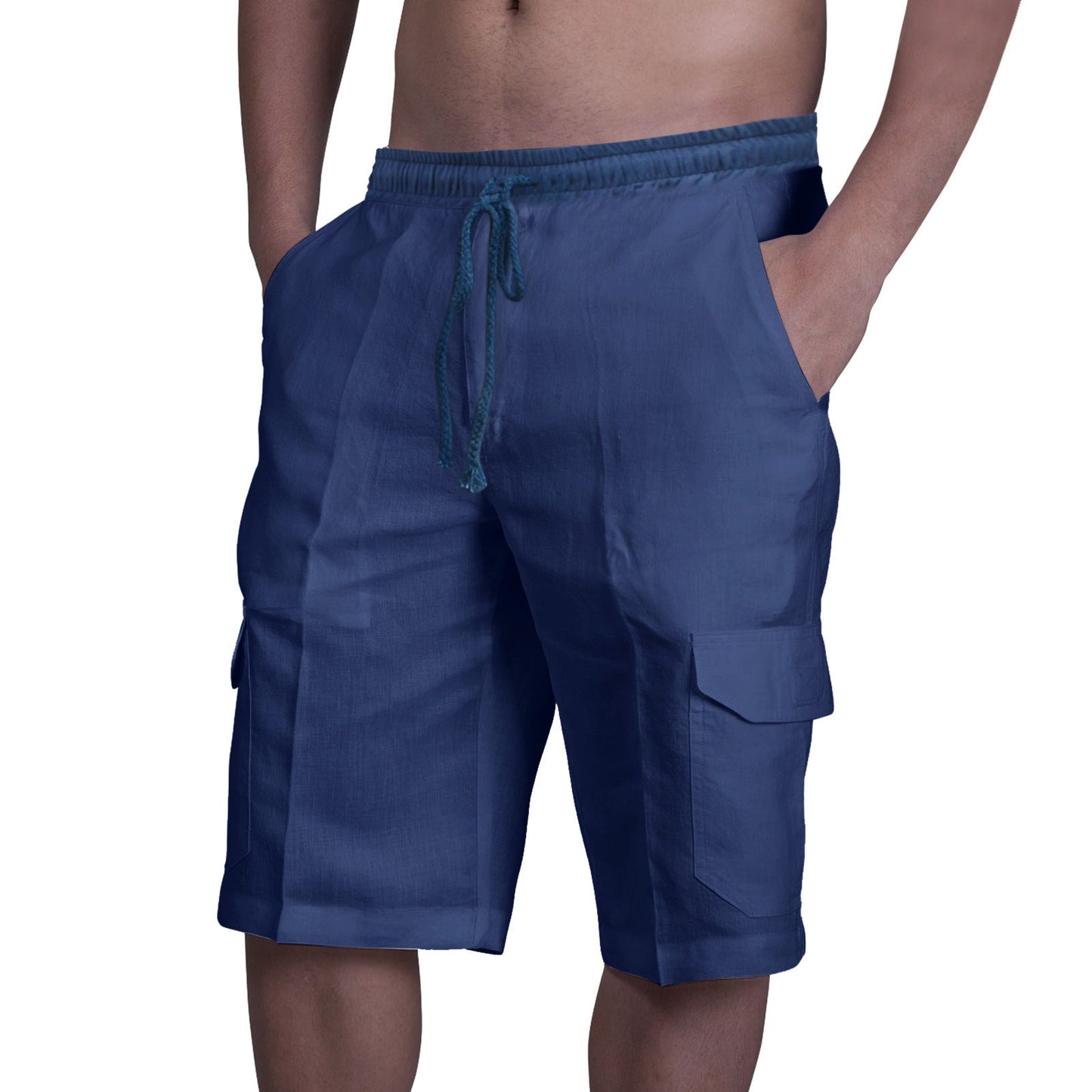 Herren Cargo Shorts – Relaxed Fit – Atmungsaktives Material – Kordelzug – Seitentaschen