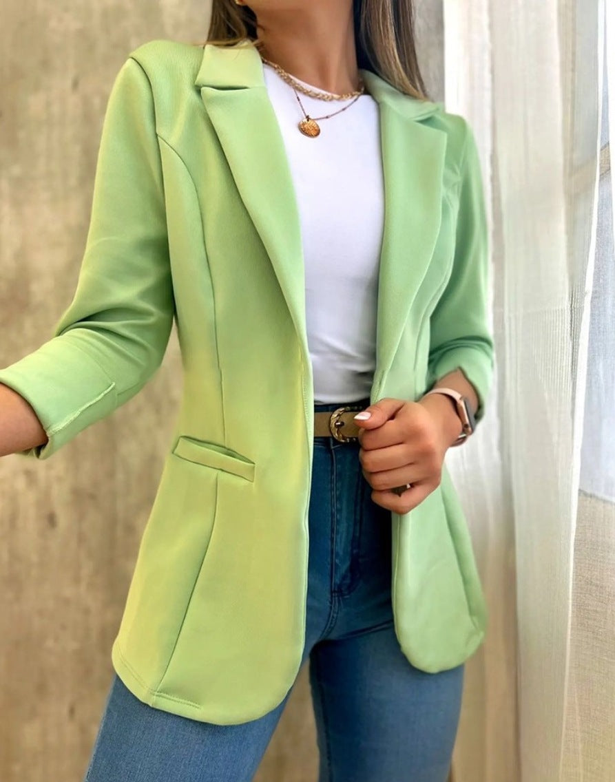Damen Blazer – Taillierter Schnitt – Strukturierte Silhouette – Hüftlang – Langarm