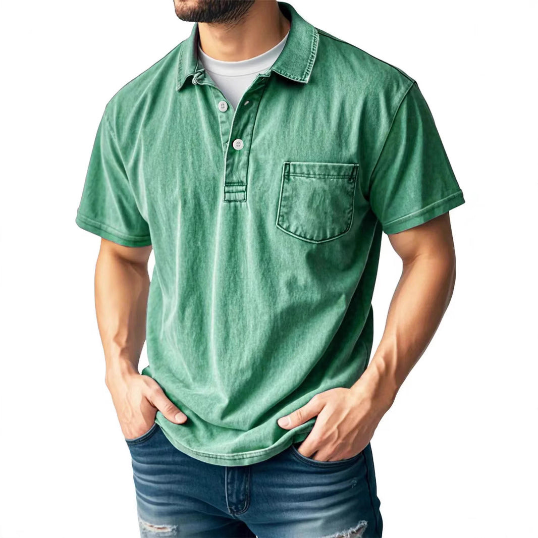 Herren Poloshirt – Relaxed Fit – Atmungsaktives Mischgewebe – Kurzarm – Brusttasche