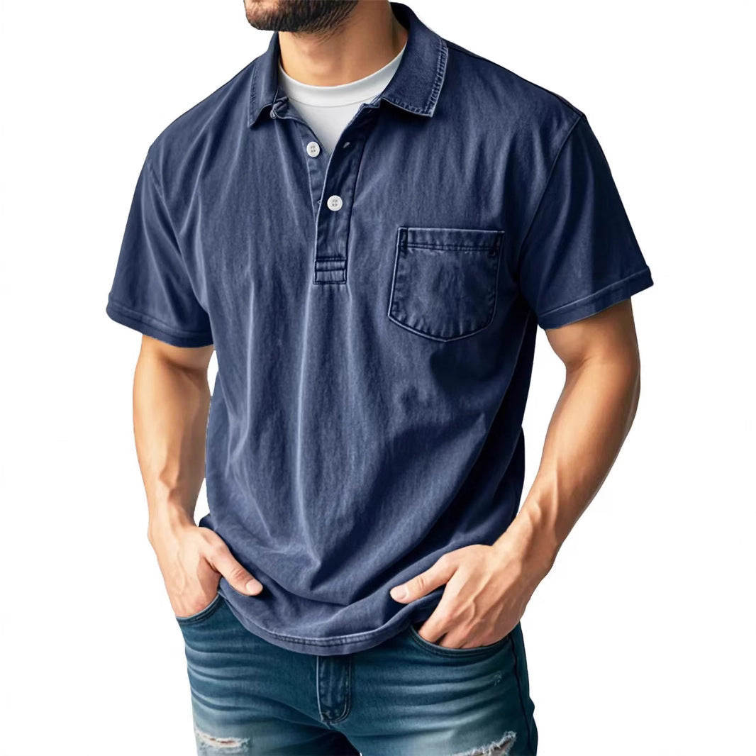 Herren Poloshirt – Relaxed Fit – Atmungsaktives Mischgewebe – Kurzarm – Brusttasche