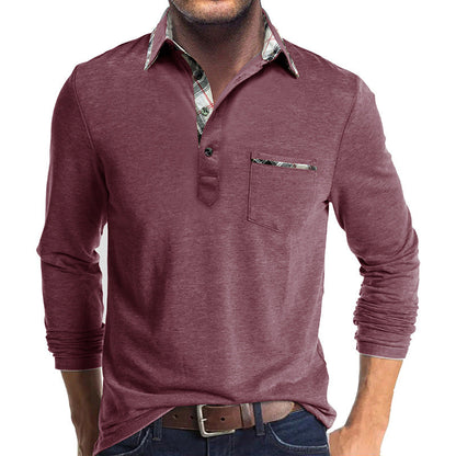 Herren Langarmhemd – Baumwolle – Regular Fit – Knopfleiste – Karodetails
