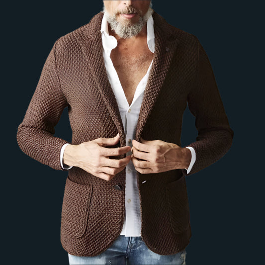 Herren Blazer – Tailored Fit – Strukturierter Stoff – 2-Knopf – Notch-Revers