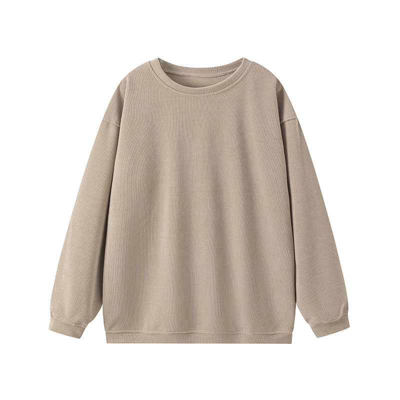 Damen Pullover – Relaxed Fit – Gerippter Strick – Rundhals Langarm Casual Look