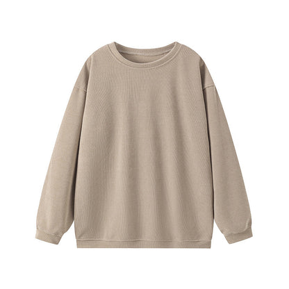 Damen Pullover – Relaxed Fit – Gerippter Strick – Rundhals Langarm Casual Look