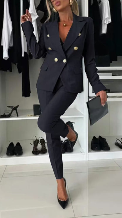 Damen Blazer – Slim Fit – Doppelreihig – Tailiertes Revers – Business Look
