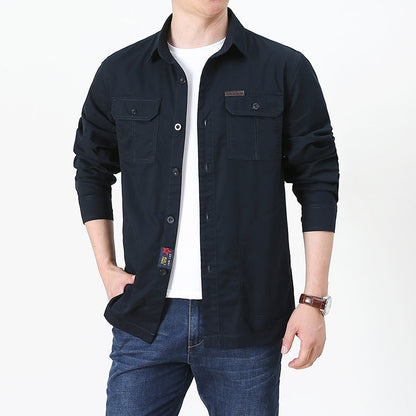 Herren Overshirt – Relaxed Fit – Atmungsaktive Mischung – Knopfleiste mit Brusttaschen