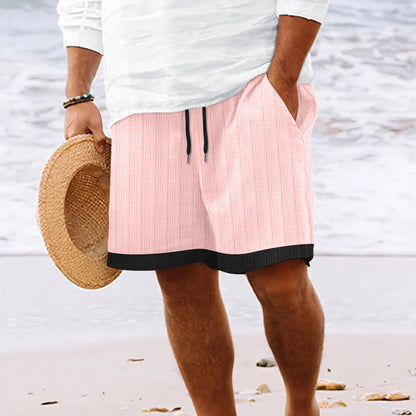 Herren Badeshorts – Relaxed Fit – Atmungsaktive Struktur – Elastischer Bund mit Kordelzug