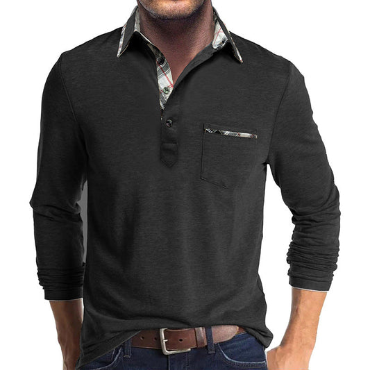 Herren Langarmhemd – Baumwolle – Regular Fit – Knopfleiste – Karodetails