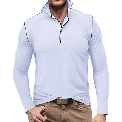 Herren Polohemd Langarm – Slim Fit – Weiches Material – Klassischer Kragen