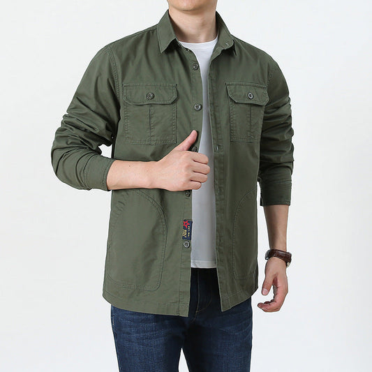 Herren Overshirt – Relaxed Fit – Atmungsaktive Mischung – Knopfleiste mit Brusttaschen
