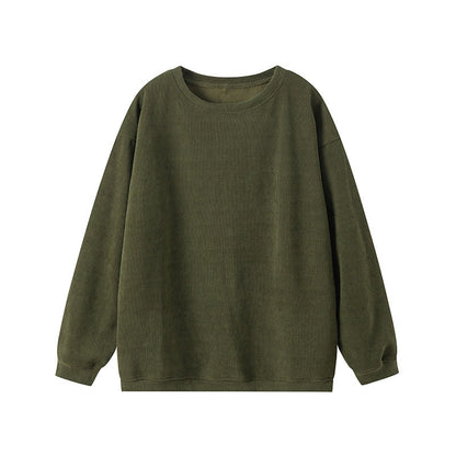 Damen Pullover – Relaxed Fit – Gerippter Strick – Rundhals Langarm Casual Look