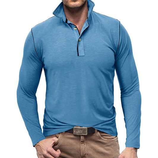 Herren Polohemd Langarm – Slim Fit – Weiches Material – Klassischer Kragen