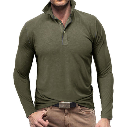 Herren Polohemd Langarm – Slim Fit – Weiches Material – Klassischer Kragen