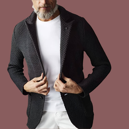 Herren Blazer – Tailored Fit – Strukturierter Stoff – 2-Knopf – Notch-Revers