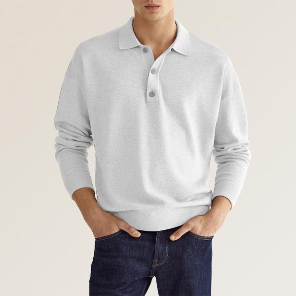 Herren Langarm Poloshirt – Klassischer Schnitt – Soft Knit – Atmungsaktiv – Komfortabel