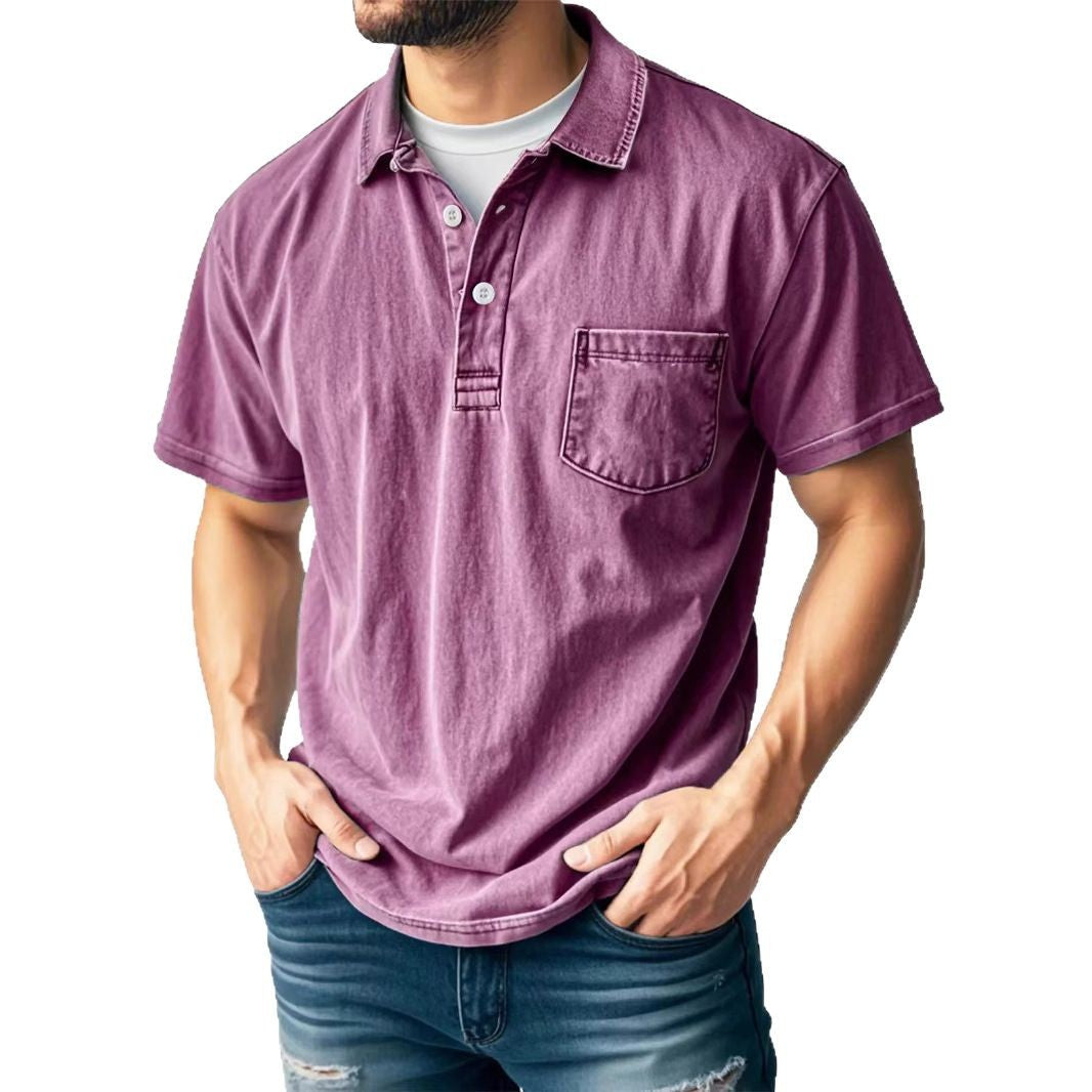 Herren Poloshirt – Relaxed Fit – Atmungsaktives Mischgewebe – Kurzarm – Brusttasche