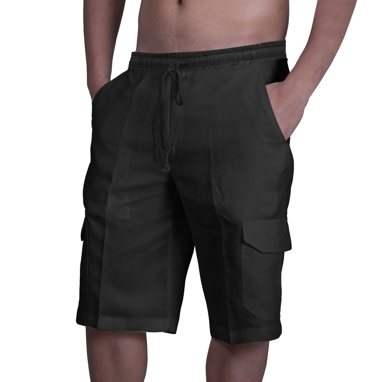 Herren Cargo Shorts – Relaxed Fit – Atmungsaktives Material – Kordelzug – Seitentaschen
