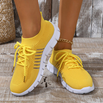Damen Sneakers – Atmungsaktiv Leicht – Flexibler Halt – Bequeme Schnürung