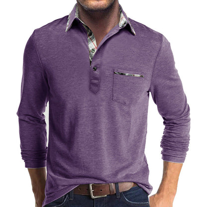 Herren Langarmhemd – Baumwolle – Regular Fit – Knopfleiste – Karodetails