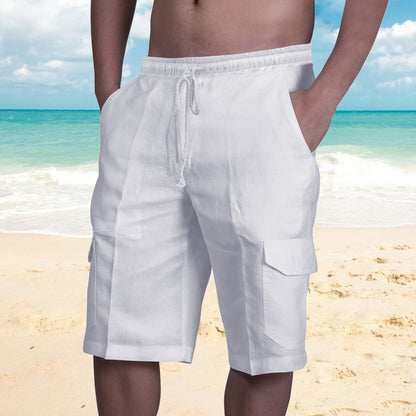 Herren Cargo Shorts – Relaxed Fit – Atmungsaktives Material – Kordelzug – Seitentaschen